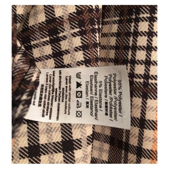 New Girl Order wrap crop top with puff sleeves in heritage check US size 6 - Picture 8 of 9